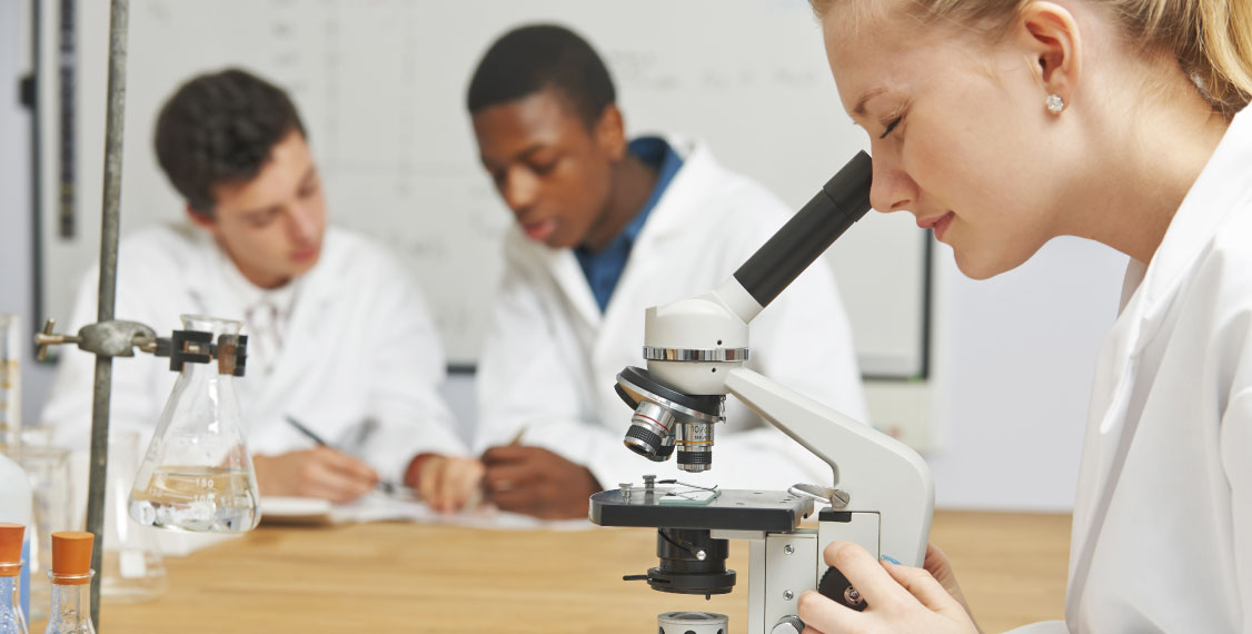 students in science lab