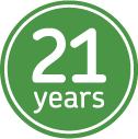 21 year anniversary logo